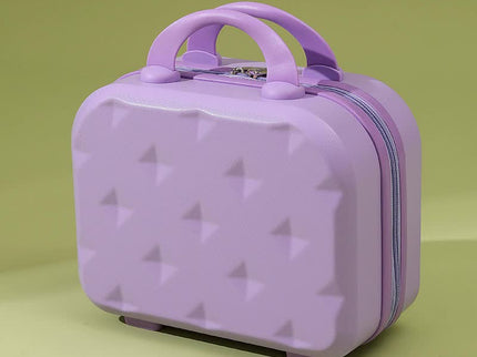 Purple 14-inch Mini Handheld Luggage Case - Stylish Makeup and Storage Box with ABS Shell