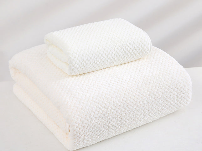 White Luxury White Bath Towel and Hand Towel Set - Ultra Soft and Absorbent