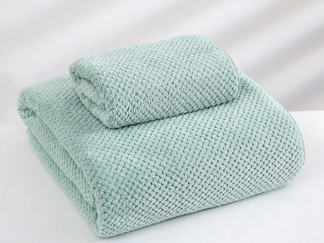Green Luxury White Bath Towel and Hand Towel Set - Ultra Soft and Absorbent