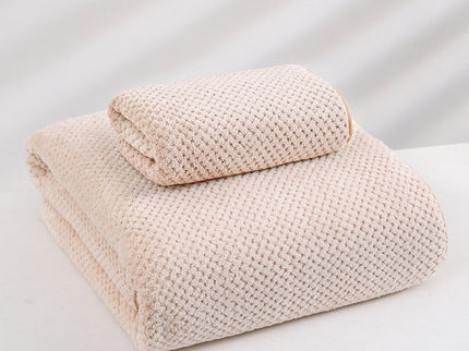 Light Brown Luxury White Bath Towel and Hand Towel Set - Ultra Soft and Absorbent