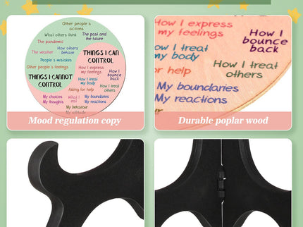 2 PCS for Each One Blue Scheme Emotion Wheel and Control Circle with Display Stands for Personal Development