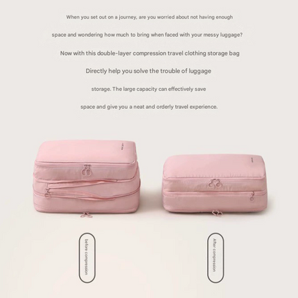 Pink Multifunctional Compact Travel Organizer Bag Stores 6-8 Essentials for Easy Access