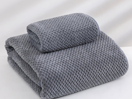 Grey Luxury White Bath Towel and Hand Towel Set - Ultra Soft and Absorbent