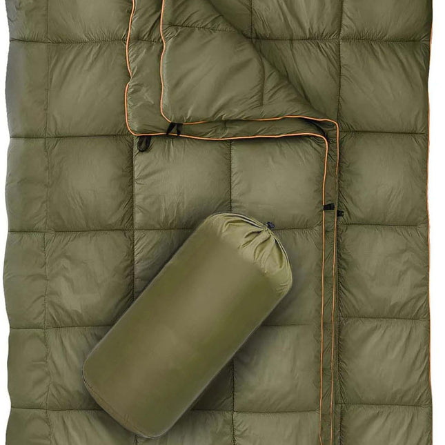 Military Green Compact Lightweight Quilted Blanket - Soft, Warm, and Portable for Outdoor Adventures