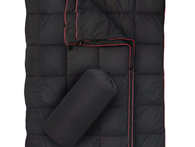 Black Compact Lightweight Quilted Blanket - Soft, Warm, and Portable for Outdoor Adventures