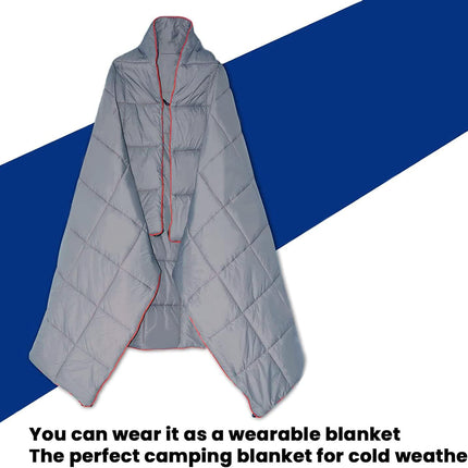 Black Compact Lightweight Quilted Blanket - Soft, Warm, and Portable for Outdoor Adventures