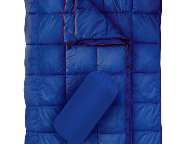 Blue Compact Lightweight Quilted Blanket - Soft, Warm, and Portable for Outdoor Adventures