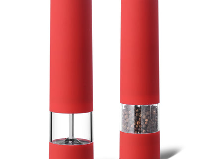 Red Elegant Red Electric Salt and Pepper Grinder - Modern and Compact for Effortless Seasoning