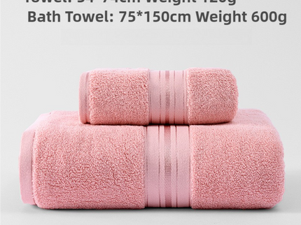 Pink Luxury Cotton Towel Set(Towel + Bath Towel) - Quick Dry, Extra Thick & Absorbent, Perfect for Bath & Beach