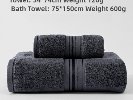 Dark Grey Luxury Cotton Towel Set(Towel + Bath Towel) - Quick Dry, Extra Thick & Absorbent, Perfect for Bath & Beach