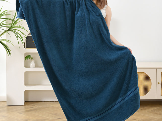 Dark Blue Luxury Cotton Towel Set(Towel + Bath Towel) - Quick Dry, Extra Thick & Absorbent, Perfect for Bath & Beach