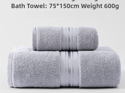 Grey Luxury Cotton Towel Set(Towel + Bath Towel) - Quick Dry, Extra Thick & Absorbent, Perfect for Bath & Beach