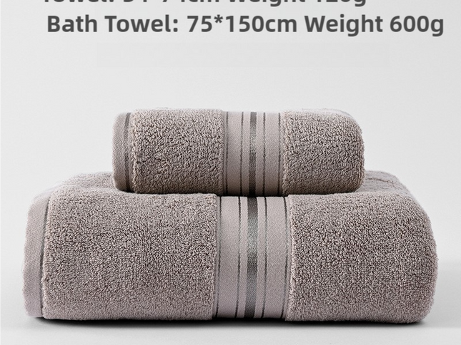 Light Brown Cotton Towel Set(Towel + Bath Towel) - Quick Dry, Extra Thick & Absorbent, Perfect for Bath & Beach
