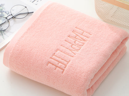 Pink Soft Cotton Bath Towel - 70x140cm, Quick Dry, Super Absorbent