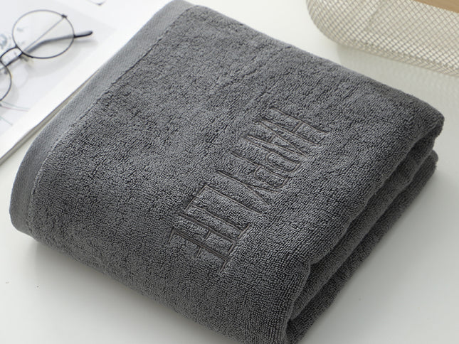 Dark Gray Soft Cotton Bath Towel - 70x140cm, Quick Dry, Super Absorbent