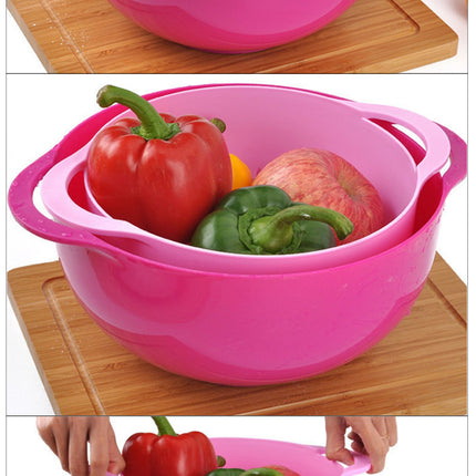 Blue 8-Piece Baking Tool Set ‚Äö√Ñ√∂‚àö√ë‚àö¬® Measuring Cups, Spoons, Rainbow Mixing Bowls, Vegetable Washing Basket, and Flour Sifter