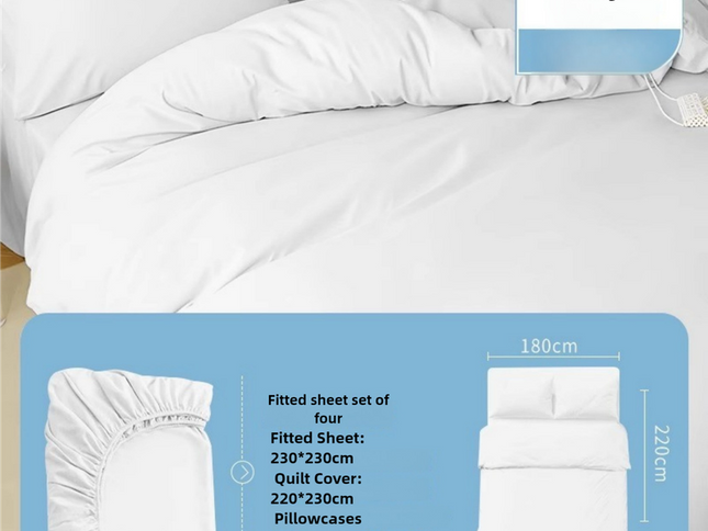 4 Packaging White Disposable Travel Bedding Set - Waterproof & Clean, Soft Non-Woven Fabric, 4 Pieces Set for Twin Beds