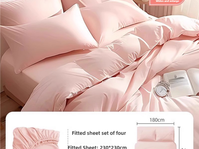 4 Packaging Pink Disposable Travel Bedding Set - Waterproof & Clean, Soft Non-Woven Fabric, 4 Pieces Set for Twin Beds