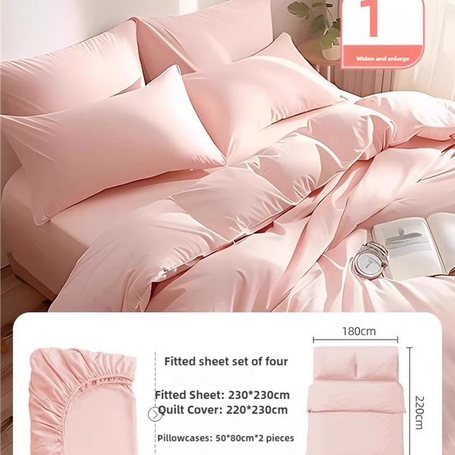 4 Packaging Pink Disposable Travel Bedding Set - Waterproof & Clean, Soft Non-Woven Fabric, 4 Pieces Set for Twin Beds