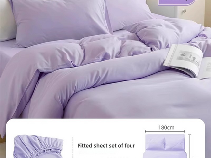 4 Packaging Purple Disposable Travel Bedding Set - Waterproof & Clean, Soft Non-Woven Fabric, 4 Pieces Set for Twin Beds