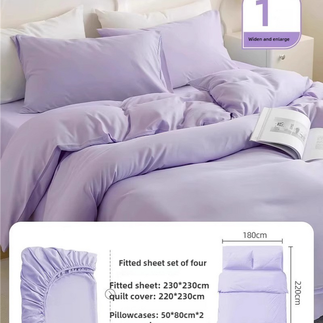 4 Packaging Purple Disposable Travel Bedding Set - Waterproof & Clean, Soft Non-Woven Fabric, 4 Pieces Set for Twin Beds