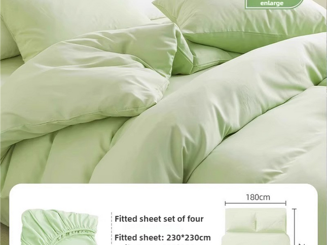 4 Packaging Green Disposable Travel Bedding Set - Waterproof & Clean, Soft Non-Woven Fabric, 4 Pieces Set for Twin Beds