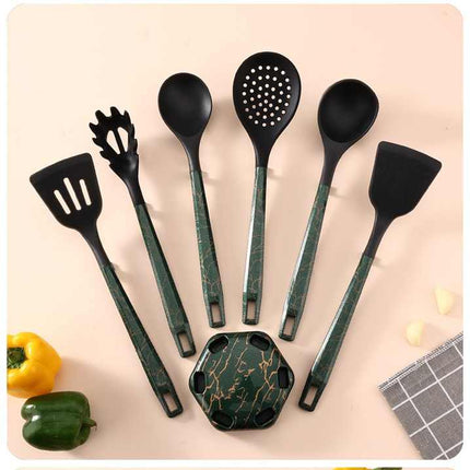 White And Black Set High-Temperature Resistant 7-Piece Silicone Kitchen Utensils Set ‚Äö√Ñ√∂‚àö√ë‚àö¬® Non-Stick Cooking Tools, Food-Grade Silicone, Heat-Resistant Spatulas, and Spoons for Non-Stick Pans
