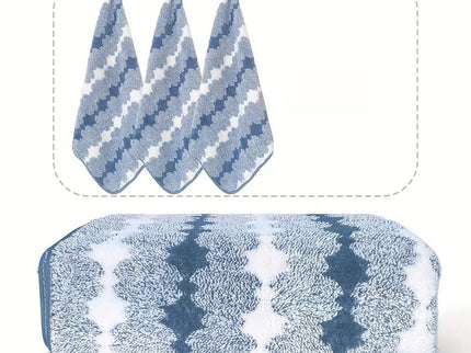 Blue Premium Coral Fleece Towel Set – 1 Bath Towel (88x170cm) + 3 Hand Towels (35x35cm) – Soft, Absorbent, and Quick-Drying