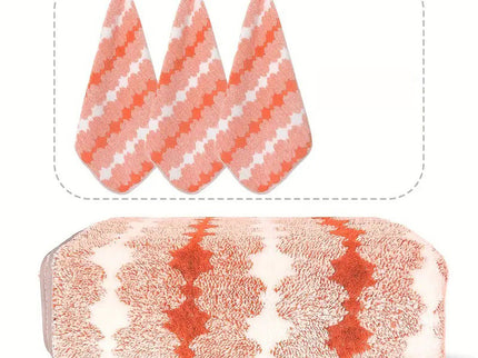 Orange Premium Coral Fleece Towel Set - 1 Bath Towel (88x170cm) + 3 Hand Towels (35x35cm) - Soft, Absorbent, and Quick-Drying