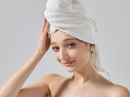 2 Pcs White Super Absorbent Waffle Weave Hair Towel, Multi-Functional Quick Drying Turban for Women, Soft & Fast Drying Head Wrap