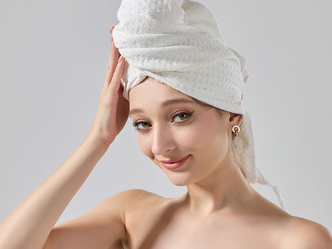 2 Pcs White Super Absorbent Waffle Weave Hair Towel, Multi-Functional Quick Drying Turban for Women, Soft & Fast Drying Head Wrap