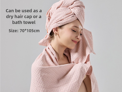 2 Pcs Grey Super Absorbent Waffle Weave Hair Towel, Multi-Functional Quick Drying Turban for Women, Soft & Fast Drying Head Wrap