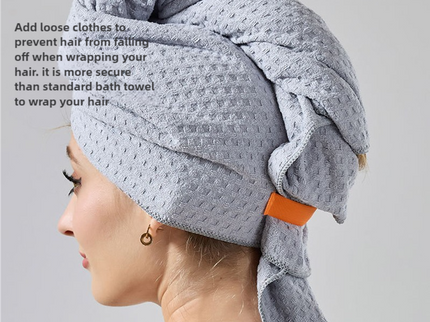 2 Pcs Grey Super Absorbent Waffle Weave Hair Towel, Multi-Functional Quick Drying Turban for Women, Soft & Fast Drying Head Wrap