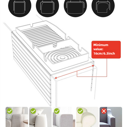 Off White Multi-Function Sofa Cup Holder Tray, Silicone Drink Organizer, Adjustable and Easy-to-Clean Sofa Armrest Storage Box for Drinks, Snacks, and Gadgets