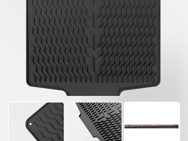 Black Silicone Dish Drying Mat, Non-Slip Draining Pad for Sink, Heat-Resistant and Water-Absorbent, Ideal for Dishes, Cups, and Utensils