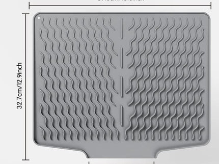 Black Silicone Dish Drying Mat, Non-Slip Draining Pad for Sink, Heat-Resistant and Water-Absorbent, Ideal for Dishes, Cups, and Utensils