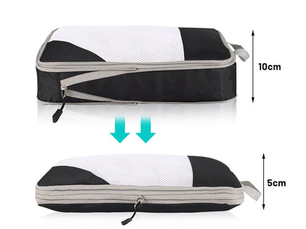 Red Compression Travel Storage Bags Set, Mesh Travel Organizers for Luggage, Foldable and Space-Saving Packing Cubes