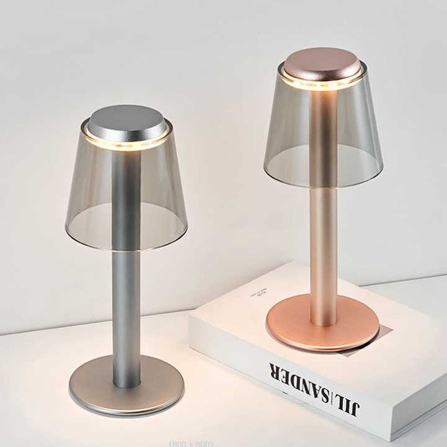 Gold Stylish Transparent Desk Lamp with Touch Control, LED, Type-C Charging ‚Äö√Ñ√∂‚àö√ë‚àö¬® Simple and Modern Design