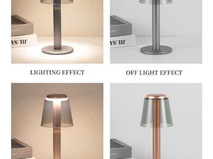 Gold Stylish Transparent Desk Lamp with Touch Control, LED, Type-C Charging ‚Äö√Ñ√¨ Simple and Modern Design