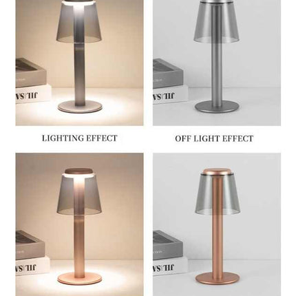 Gold Stylish Transparent Desk Lamp with Touch Control, LED, Type-C Charging ‚Äö√Ñ√∂‚àö√ë‚àö‚àÇ‚Äö√†√∂‚àö√´‚Äö√†√∂¬¨¬Æ Simple and Modern Design