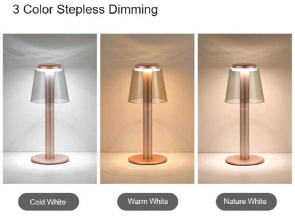 Gold Stylish Transparent Desk Lamp with Touch Control, LED, Type-C Charging ‚Äö√Ñ√¨ Simple and Modern Design