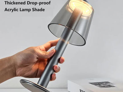 Gold Stylish Transparent Desk Lamp with Touch Control, LED, Type-C Charging ‚Äö√Ñ√¨ Simple and Modern Design