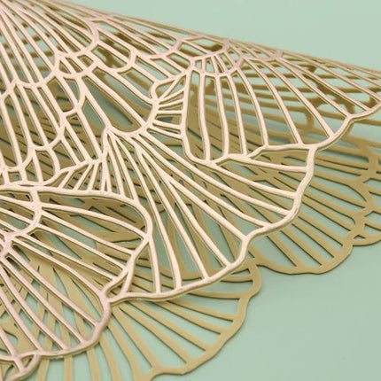 Rose Gold Elegant Floral PVC Placemats - Set of 8, Durable & Stylish Table Mats (38cm)