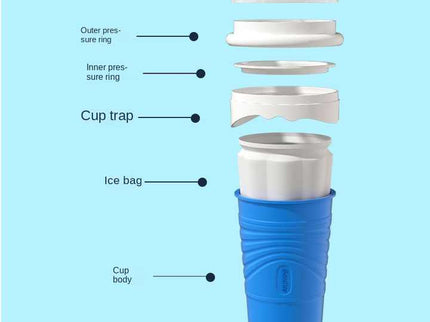 Green Cool Summer Slushie Cup - 500ml Quick-Freeze Smoothie Maker with Straw