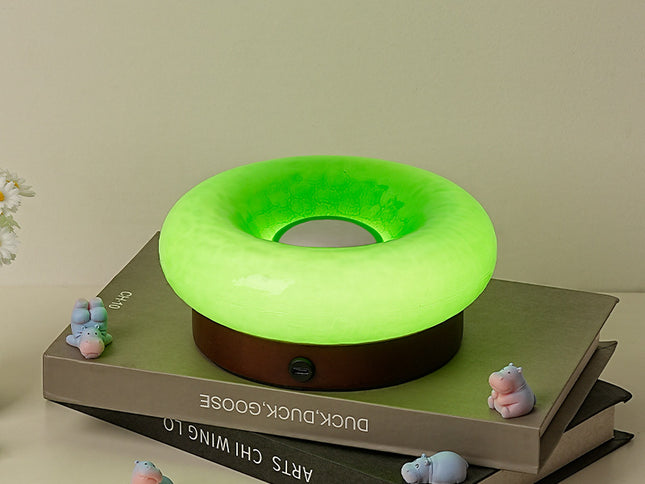 Green Donut Table Lamp - Rechargeable Touch Control LED