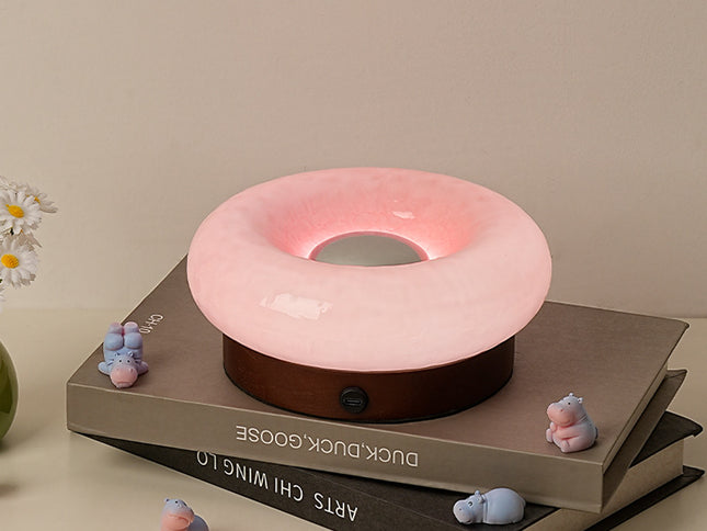 Pink Donut Table Lamp - Rechargeable Touch Control LED