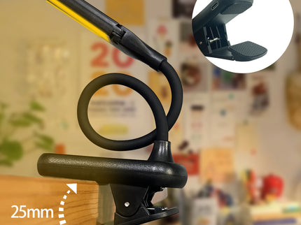 White Rechargeable Dual-Head Clip-On Book Light - Touch Control Reading Lamp with Eye Protection