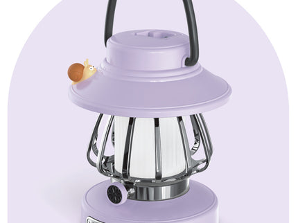 Purple Retro Snail Night Light - Portable Rechargeable Camping Lantern with Hook, 3-Color Dimming