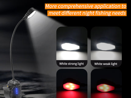 LED Sensor Clip-On Book Light - USB Rechargeable Multifunctional Work Light for Night Fishing and Reading