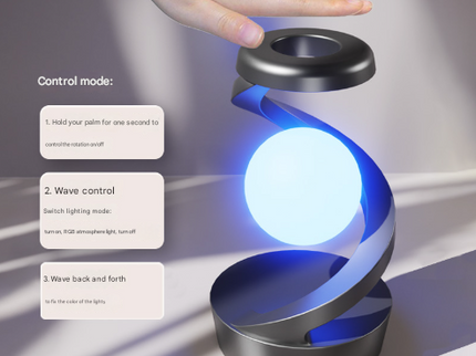 White Modern Levitating LED Desk Lamp  - Spiral Design Atmosphere Light